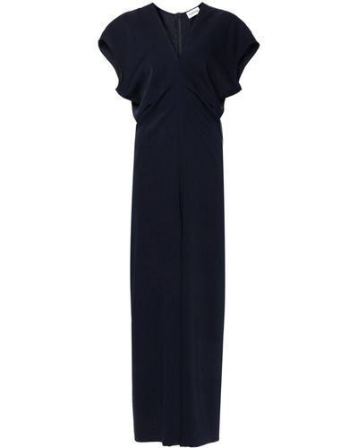 P.A.R.O.S.H. Wide-leg V-neck Jumpsuit - Blue