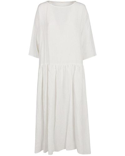 Emporio Armani Linen Long Dress - White