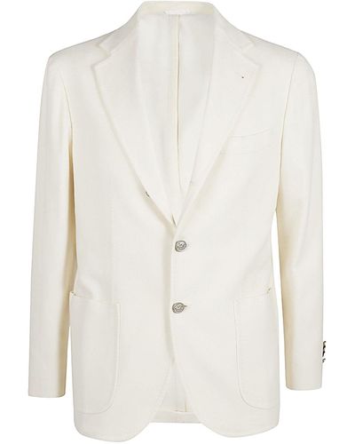Sartorio Napoli Single-Breasted Wool Jacket - White