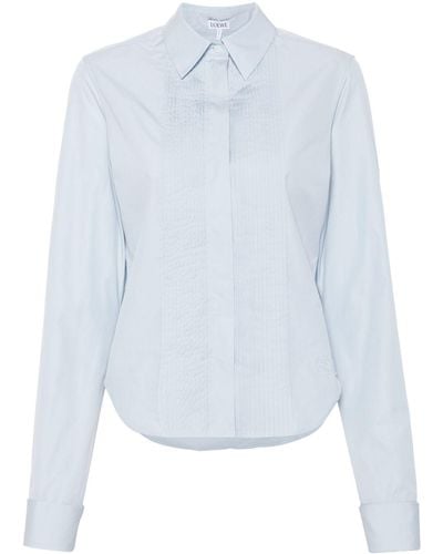 Loewe Pleated Cotton Shirt - Blue