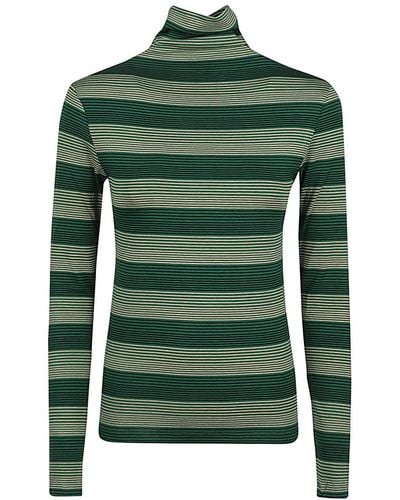 Niu Striped Turtleneck Sweater - Green