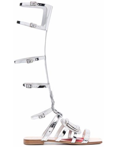 Roger Vivier Metal Buckle Gladiator Sandals - White