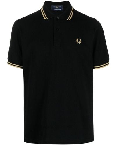 Fred Perry Polo In Cotone Con Logo - Nero