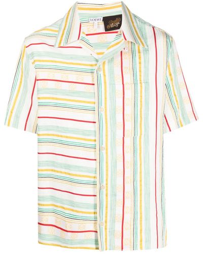 Loewe-Paulas Ibiza Short Sleeve Striped Shirt - White