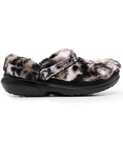 Crocs™ Classic Fur Sure Clog | Fuzzy Slippers - Black