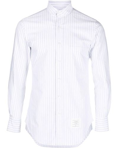 Thom Browne Pinstripe-pattern Long-sleeve Shirt - White