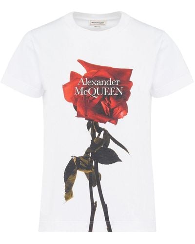 Alexander McQueen Shadow Rose T-Shirt - White