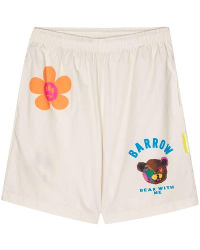 Barrow Logo-print Cotton Shorts - White