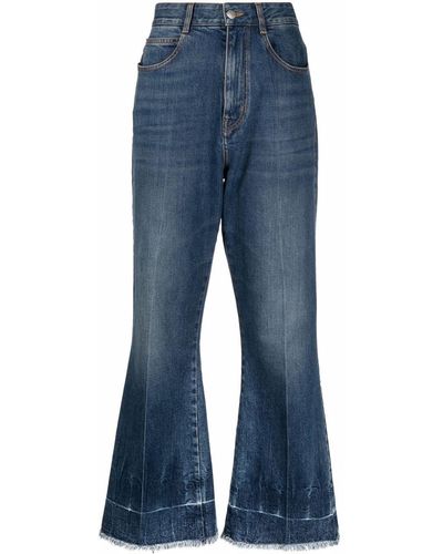 Stella McCartney Flared Cropped Jeans - Women's - Spandex/elastane/sustainable Cotton - Blue