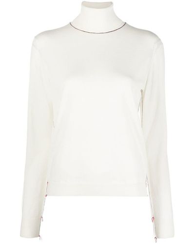 Maison Margiela Roll-neck Knitted Sweater - White