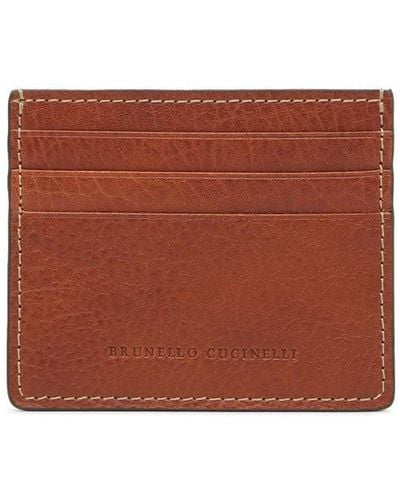 Brunello Cucinelli Leather Credit Card Holder - White