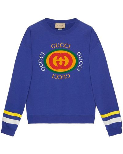 Gucci Cotton Logo Sweatshirt - Blue