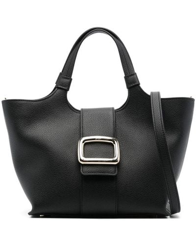Roger Vivier Grand Vivier Choc Mini Leather Tote Bag - Black