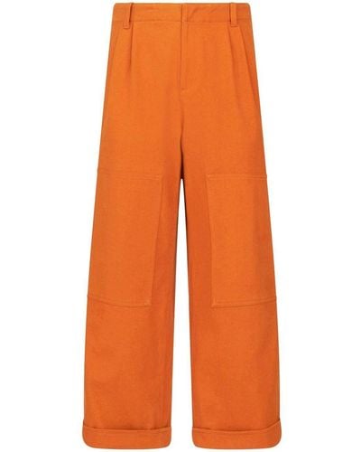 Etro Cotton Wide-leg Trousers - Orange