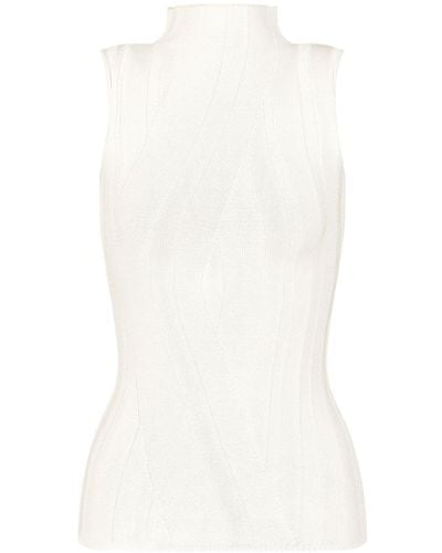 Emporio Armani High-neck Sleeveless Top - White