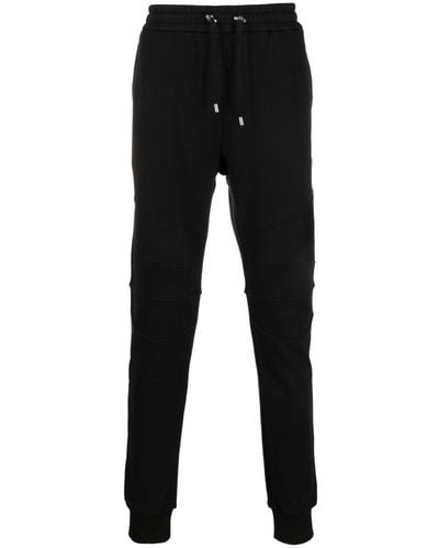 Balmain Organic Cotton Fitted Track Trousers - Black