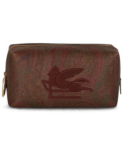 Etro Clutch Bag With Logo - Brown