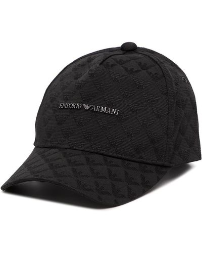 Emporio Armani Jacquard Eagle Cap - Black