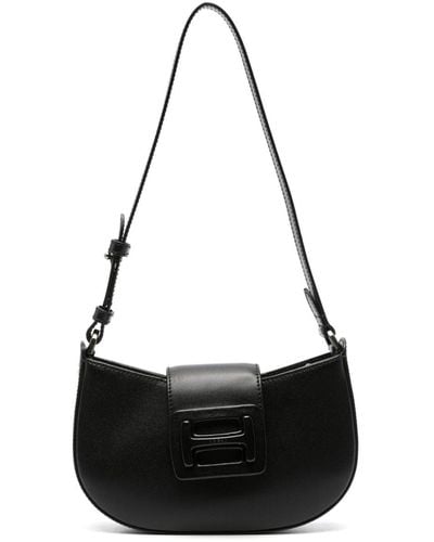 Hogan H-Bag Leather Shoulder Bag - Black