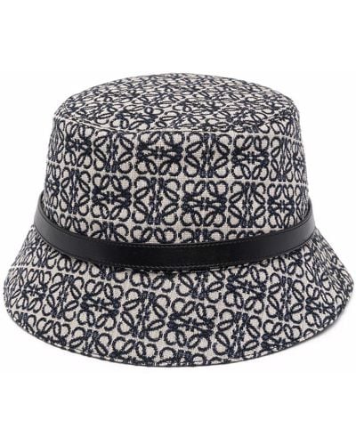 Loewe Allover Anagram Jacquard Bucket Hat - Black