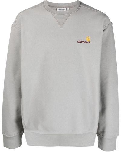Carhartt American Script Cotton Blend Sweatshirt - Gray