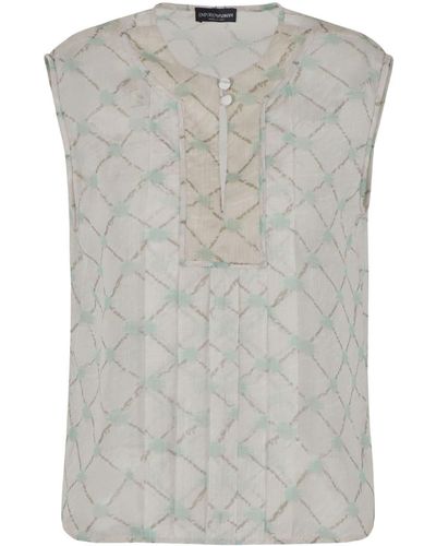 Emporio Armani Printed Top - Grey