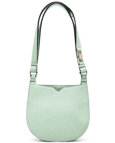 Valextra Small Leather Hobo Bag - Green