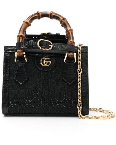 Gucci Diana Mini Leather Handbag - Black