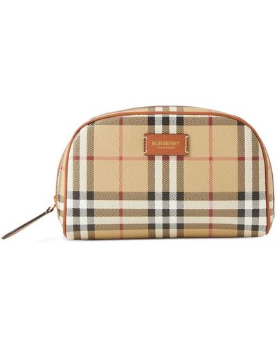 Burberry Check Motif Cosmetic Pouch - Metallic