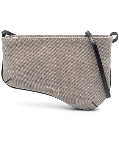 MANU Atelier Curve Leather Shoulder Bag - Grey