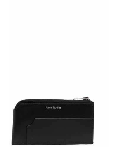 Acne Studios Logo Leather Zip-up Wallet - Black