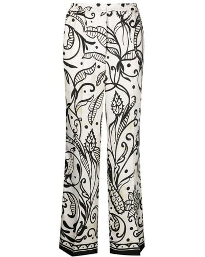 F.R.S For Restless Sleepers Printed Silk Pants - White