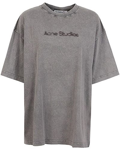Acne Studios Logo Cotton T-shirt - Grey