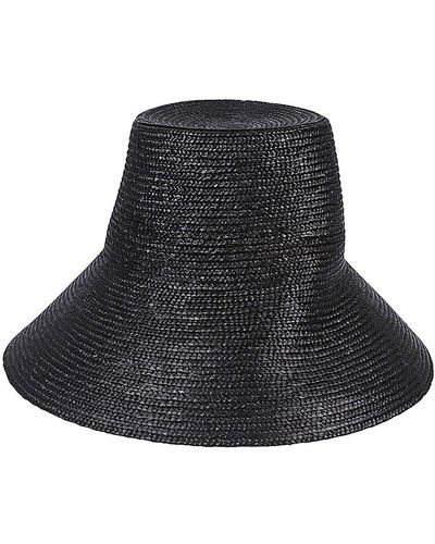 Liviana Conti Straw Bucket Hat - Black