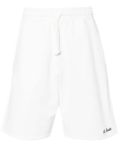 Mc2 Saint Barth Logo-embroidered Cotton Track Shorts - White