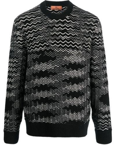 Missoni Chevron Wool Blend Sweater - Black