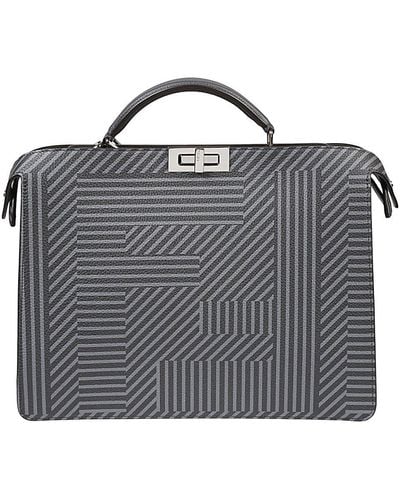 Fendi Handbag With Logo - Gray