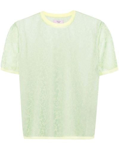 Martine Rose Granny Patterned-jacquard T-shirt - Green