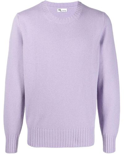 Doppiaa Crew Neck Knitted Sweater - Purple