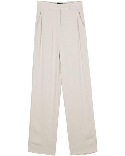 Emporio Armani High-Waisted Trousers - White