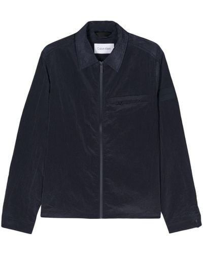 Calvin Klein Crickle-texture Long-sleeve Jacket - Blue