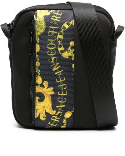 Versace Jeans Couture Baroque-pattern Padded Messenger Bag - Black