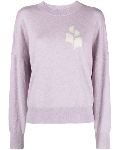 Isabel Marant Marisans Logo-intarsia Sweater - Purple
