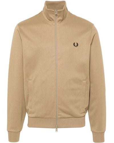 Fred Perry Embroidered-logo Sport Jacket - Natural