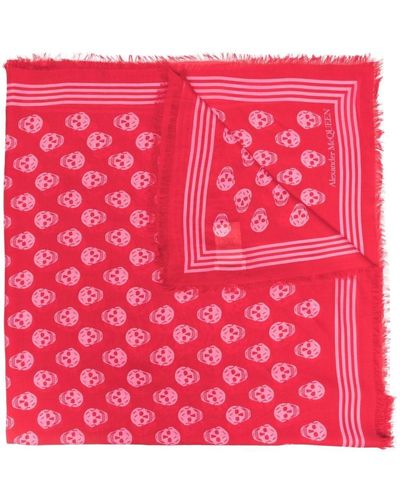 Alexander McQueen Skull Scarf - Red