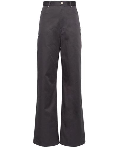 Loewe High-waisted Cotton Trousers - Blue