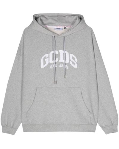 Gcds Cotton Sweatshirt With Applied Logo - Gray