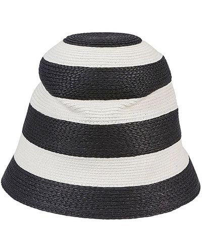 Liviana Conti Striped Cloche Hat - Gray