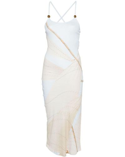 Loewe-Paulas Ibiza Cotton Blend Strappy Midi Dress - White