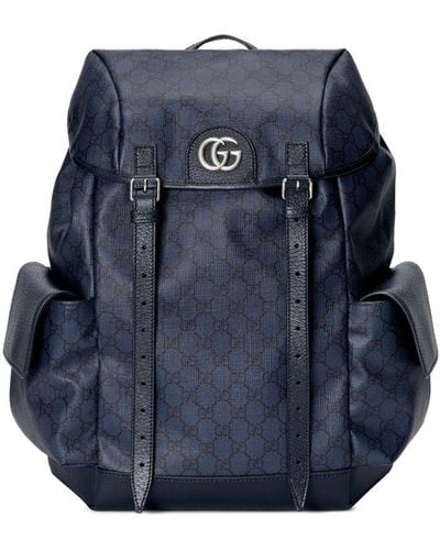 Gucci Medium Ophidia Canvas Backpack - Blue